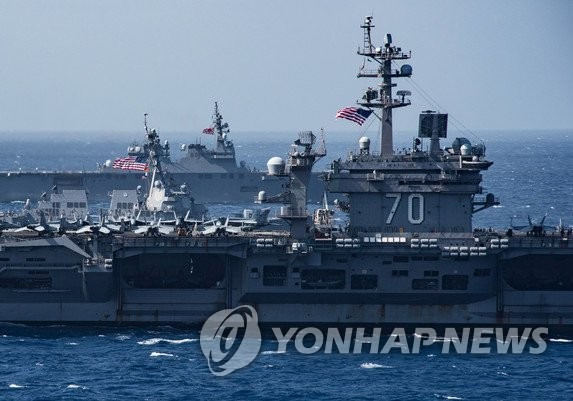 중동 작전에 자주 투입됐던 미 해군 항공모함 칼빈슨 전단 [미 해군 제공]