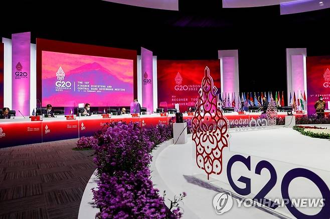 2월 자카르타에서 진행된 G20 금융장관 회의  [로이터=연합뉴스 자료사진. 재판매 및 DB 금지]