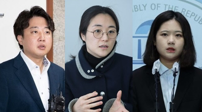 (왼쪽부터) 이준석 국민의힘 대표, 신지예 전 국민의힘 새시대준비위원회 수석부위원장, 박지현 전 더불어민주당 공동비상대책위원장 (사진=연합뉴스, 노진환 기자)