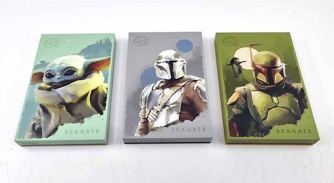 (왼쪽부터) 씨게이트 그로구/만달로리안/보바 펫 스페셜 에디션 파이어쿠다 외장하드