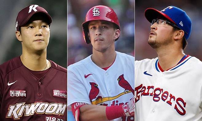 안우진(왼쪽부터), 토미 에드먼, 데인 더닝