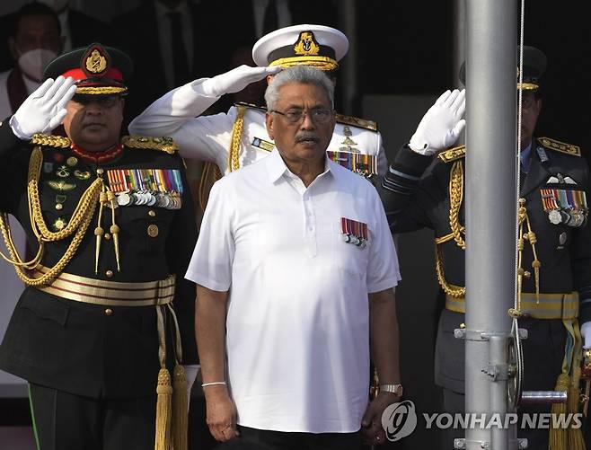 공식 사임한 고타바야 라자팍사 스리랑카 대통령 [AP 연합뉴스 자료사진. 재판매 및 DB 금지]