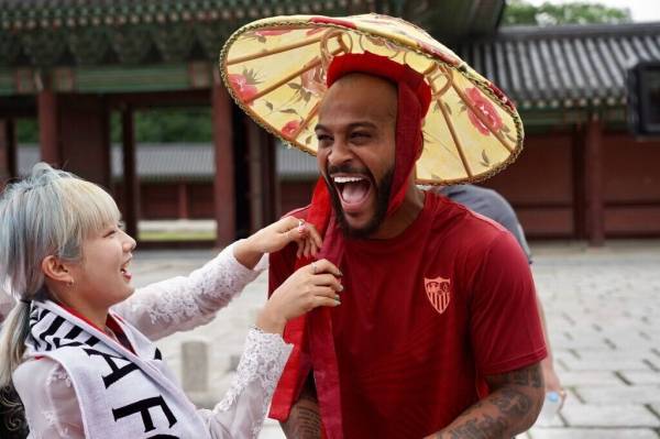 한국 문화 체험을 하는 마르캉. 사진｜라리가 제공