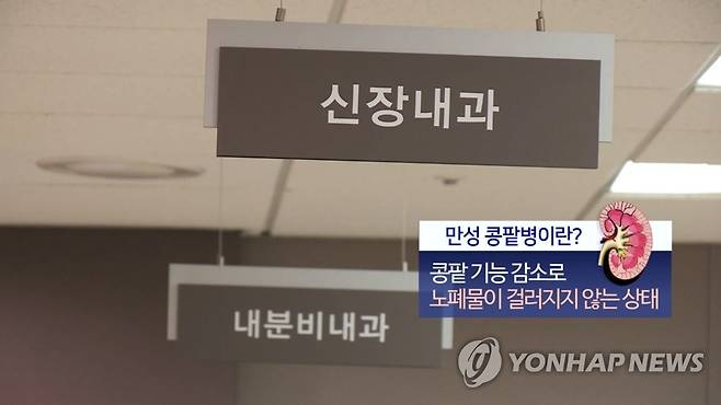 만성콩팥병(CG) [연합뉴스TV 제공]