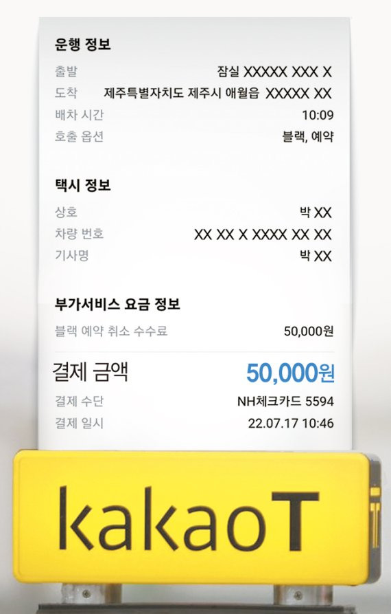 강모씨의 카카오택시 휴대폰 결제내역을 캡처 화면 /독자 제공