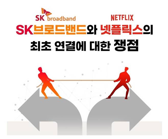 [서울=뉴시스]  SK브로드밴드와 넷플릭스의 망 이용대가 채무부존재 민사소송 항소심 4차 변론이 서울 고등법원에서 열렸다. 이날 변론에서는 '망 무정산 합의' 여부가 쟁점이 됐다. (사진=SKB 제공) 2022.7.20 *재판매 및 DB 금지