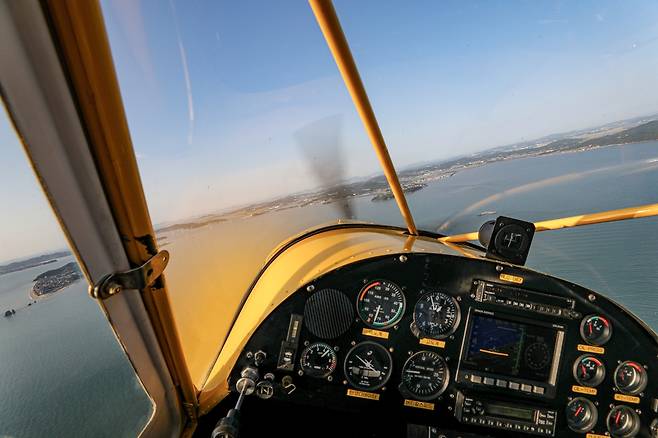 경비행기에서 서해 [사진/진성철 기자]