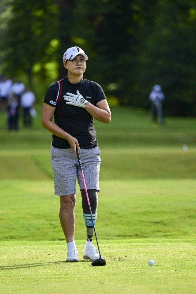 의족 골퍼인 한정원(52)이 최종 합계 58오버파 274타 7위에 올랐다. USGA 제공