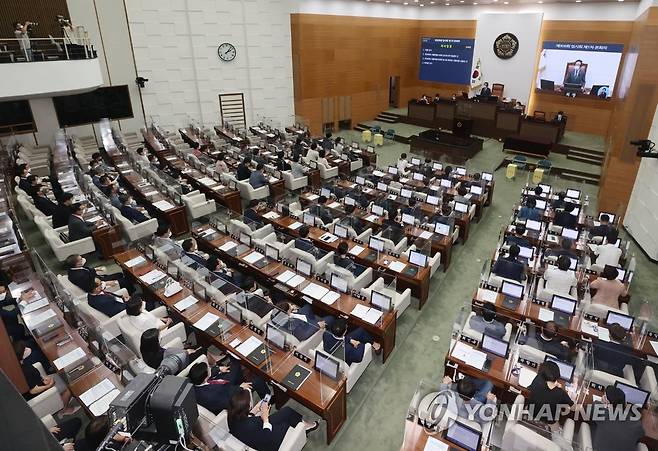 서울시의회 임시회 본회의 [연합뉴스 자료 사진]