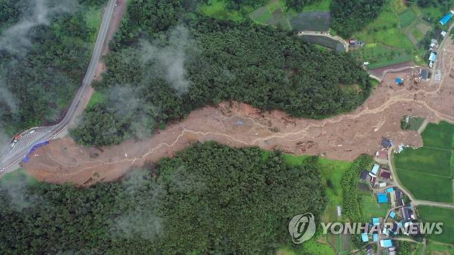 곡성 산사태의 상처 [연합뉴스 자료사진]