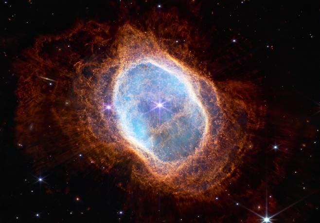 제임스 웹 우주망원경이 촬영한 남쪽 고리 성운(Southern Ring Nebula). 사진=NASA, ESA, CSA, STScI, NIRCam