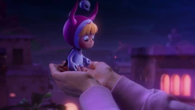 바비와 헤어지고 분노의 화신으로 변한 유미의 사랑 세포는 결국 '프라임 세포' 자리를 내려놓게 된다. 유미의 손에 올려진 사랑 세포의 모습. 티빙 제공