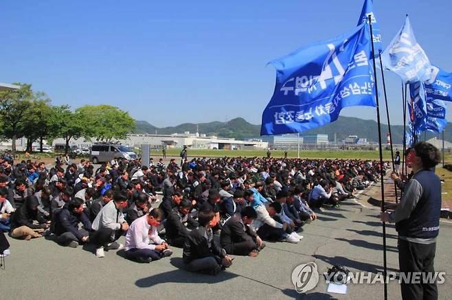 르노코리아 노조 집회 [르노코리아 노조 제공]