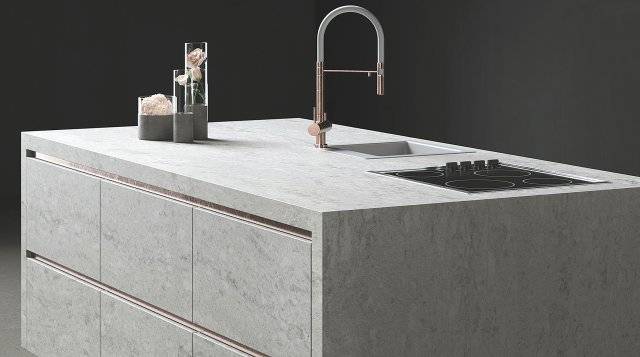 광물 본연의 아름다운 무늬를 잘 살려 고급스러운 현대L&C 칸스톤의 파타고니아 제품.