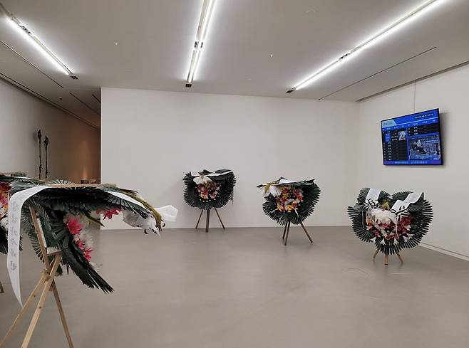 An installation view of ”The Burning Love Song“ at the Atelier Hermes in Seoul (Park Yuna/The Korea Herald)