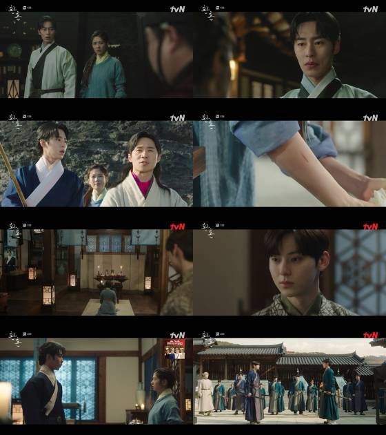 tvN 토일드라마 '환혼'에서 이재욱, 황민현의 관계가 정소민을 두고 삼각 관계에 돌입했다./사진=tvN 토일드라마 '환혼' 방송 화면 캡처