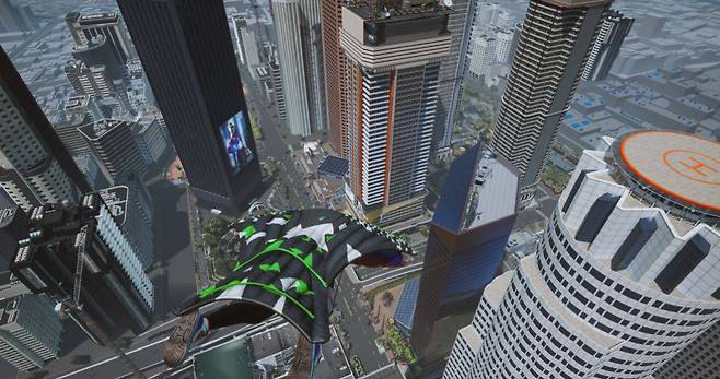 윙수트 활공으로 도시를 누비는 '스카이스크래퍼'