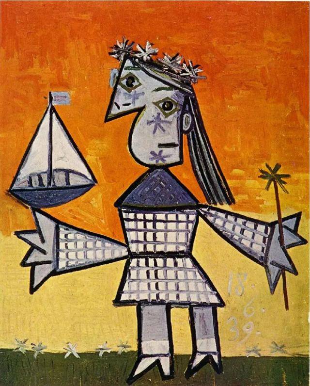 피카소가 58세에 그린 딸 마야, 'Maya with boat(1939년)'. 개인소장