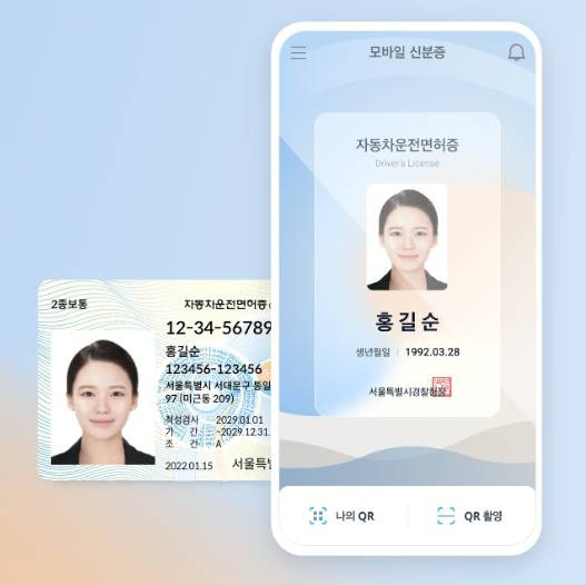 모바일 운전면허증 앞면(왼쪽)과 뒷면 이미지. 출처=경찰청