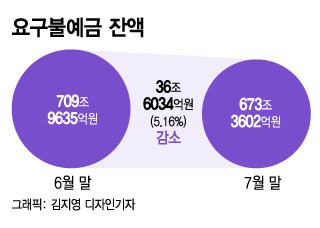 요구불예금 잔액/그래픽=김지영 디자인기자