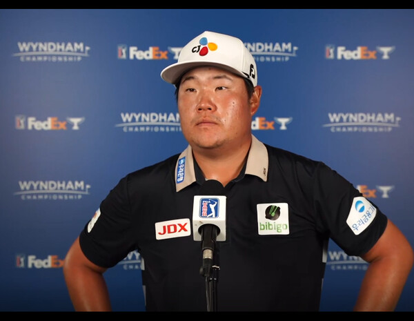 2022년 미국프로골프(PGA) 투어 윈덤 챔피언십에 출전한 임성재 프로가 2라운드 경기 후 인터뷰하는 모습이다. 사진출처=PGA 투어가 제공한 영상 캡처