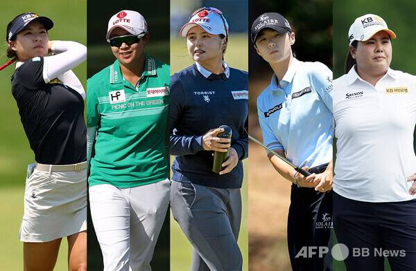 2022년 미국여자프로골프(LPGA) 투어 메이저 골프대회 AIG여자오픈에 출전한 전인지, 김효주, 최혜진, 박성현, 박인비 프로. 사진제공=ⓒAFPBBNews = News1