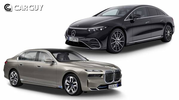(위)메르세데스-EQ EQS, (아래)BMW i7