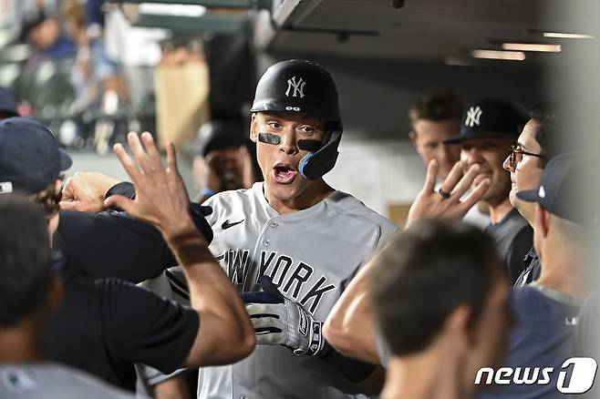 애런 저지가 5경기 만에 홈런포를 쏘아올렸다.ⓒ AFP=뉴스1