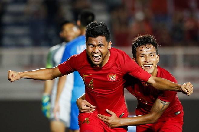 인도네시아 국가대표팀 유니폼을 입은 아스나위. EPA 연합뉴스