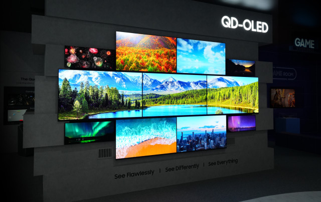 한국디스플레이 산업전시회에 전시된 삼성전자 QD OLED TV /사진=삼성전자