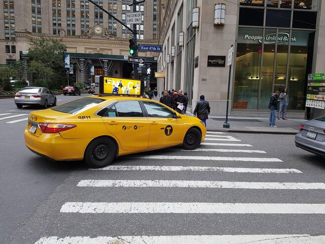 뉴욕의 택시광고등 ⓒ 뉴스1