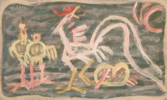 이번 전시에서 처음 공개되는 ‘닭과 병아리’(1950년대). [사진 국립현대미술관]