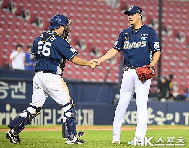 박대온은 이날 주전 포수로 NC 6명의 투수들과 호흡을 맞춰 2실점으로 두산 타선을 꽁꽁 틀어막았다. 사진(잠실 서울)=천정환 기자