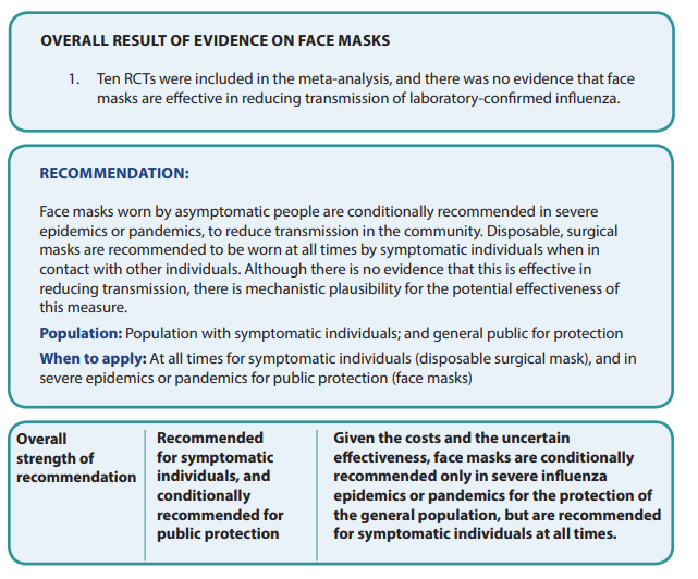 마스크 착용 권고 내용이 담긴 WHO 보고서 (사진=WHO 보고서 캡처)