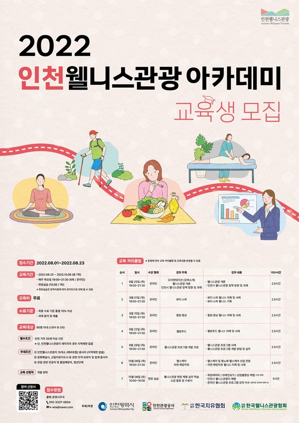 '인천 웰니스관광 아카데미' 포스터