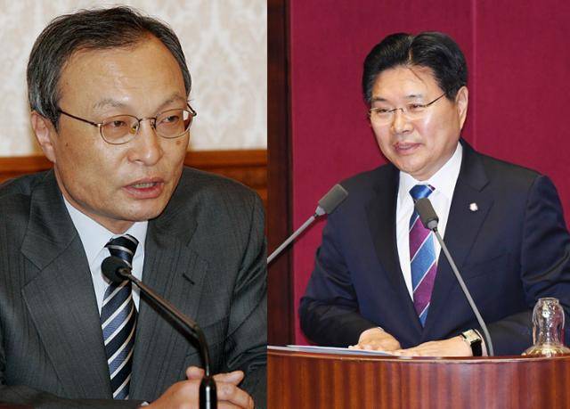 이해찬(왼쪽) 전 총리, 홍문종 전 의원. 뉴시스·한국일보 자료사진