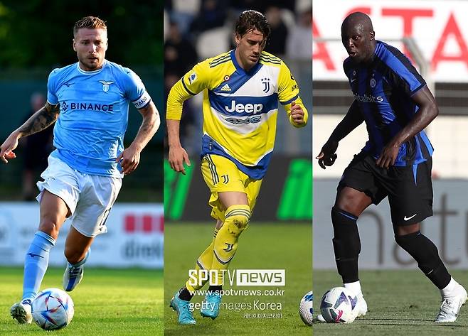 ▲ 왼쪽부터 치로 임모빌레와 두산 블라호비치, 로멜루 루카쿠.