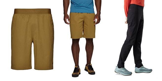 폴리에스터 소재로 제작된 클라이밍팬츠.