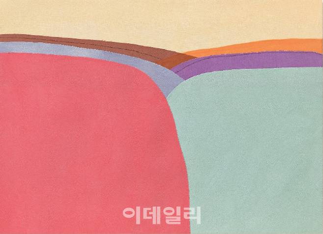 안온 ‘가온뫼찬빛Ⅰ’(2020), 면에 직접염색·직접염료·견사노방, 100×80.3㎝(사진=서진아트스페이스)