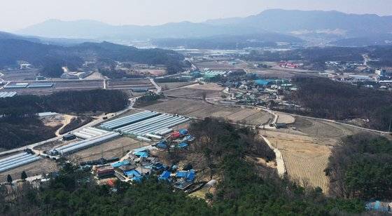 용인 반도체 클러스터가 들어설 경기도 용인시 처인구 원삼면 일대의 지난해 3월 모습. 연합뉴스