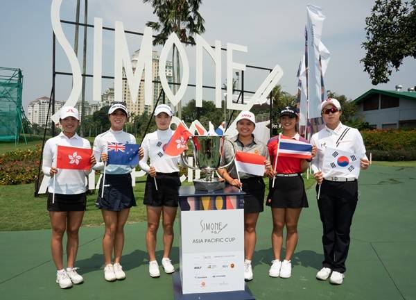 리디아 고(왼쪽에서 두 번째)와 김효주(가장 오른쪽) / 사진=시몬느 아시아퍼시픽 컵 대회조직위원회 제공