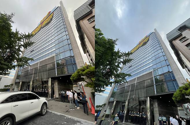 화물연대 조합원 하이트진로 옥상 농성 [독자 제공]