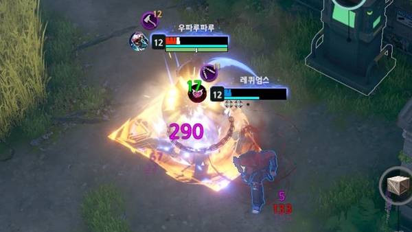 - 내려치기의 경우 중앙 범위에 적중하면 더 강력합니다