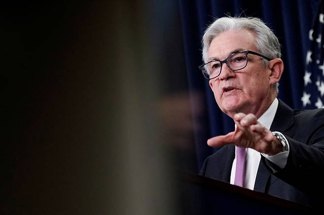 7월 연방공개시장위원회(FOMC) 후에 기자회견을 하는 제롬 파월 미 연준 의장. /로이터 연합뉴스
