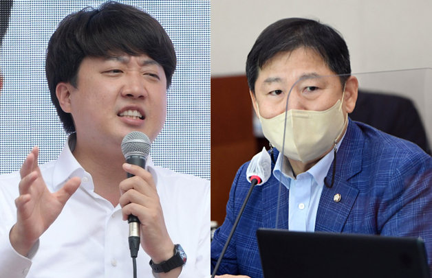 이준석 국민의힘 전 대표(왼쪽)와 이철규 의원. 뉴스1