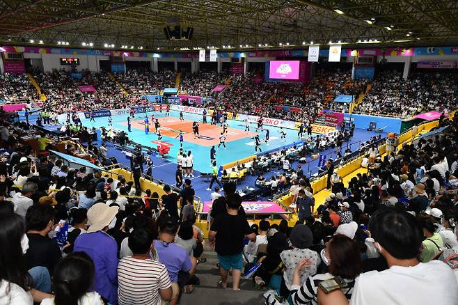 순천시에서 열리는 KOVO컵 경기장 전경. 사진=KOVO