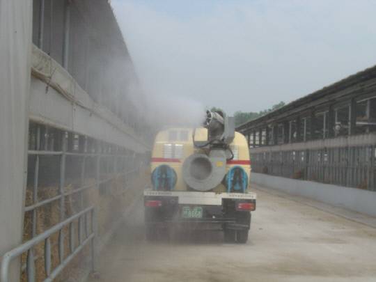 가축방역 모습.