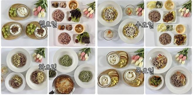 김해진 씨의 일주일 식단. 그는 저렴하고 맛있는 제철 식재료를 소량씩 구매해 낭비없이 모두 소진하는 것이 식비 절약 비법이라 말한다. @mamas_kitchen2014