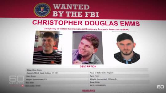 호주 탐사보도 프로그램인 '60분'이 북한과 관련돼 미국 연방수사국(FBI)의 수배를 받고 있는 영국인 크리스토퍼 더글라스 엠스를 인터뷰했다. 60분 방송화면 캡처