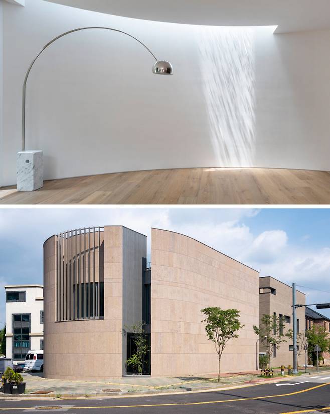 올해 선보인 동굴집 1층(위)과 외관. 남궁선 제공